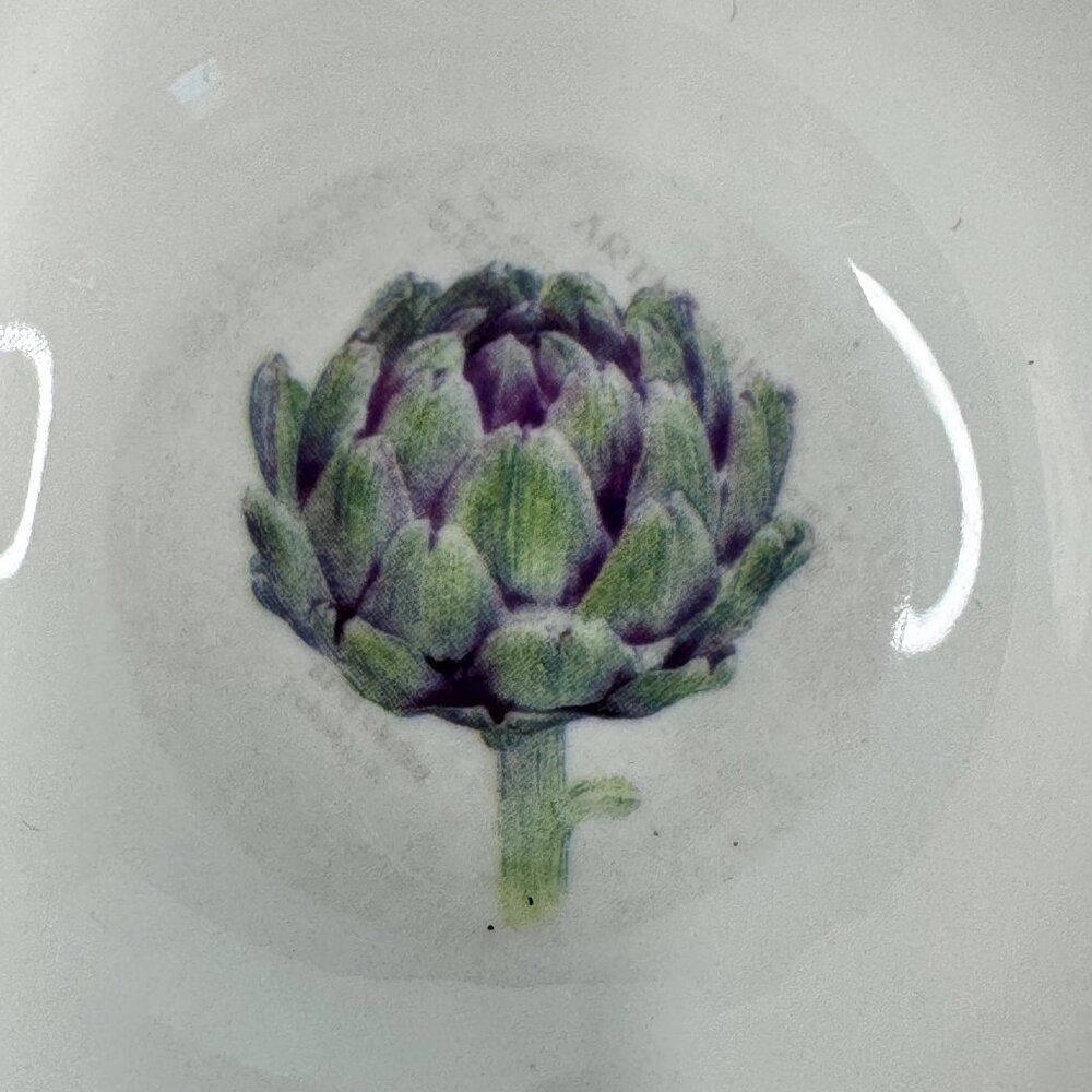 Jane Shasky Small 3 in Ceramic Bowls 4-Pc Set Vegetable Print Microwave Safe - Picture 5 of 16